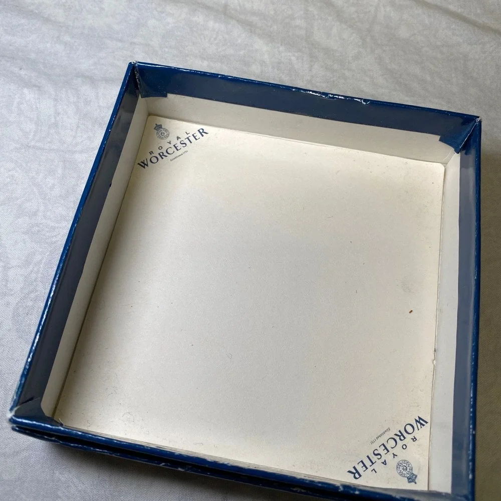 Royal Worcester Evesham Set 6 Fruit Cherry Cork Back Coasters Original Boxes
